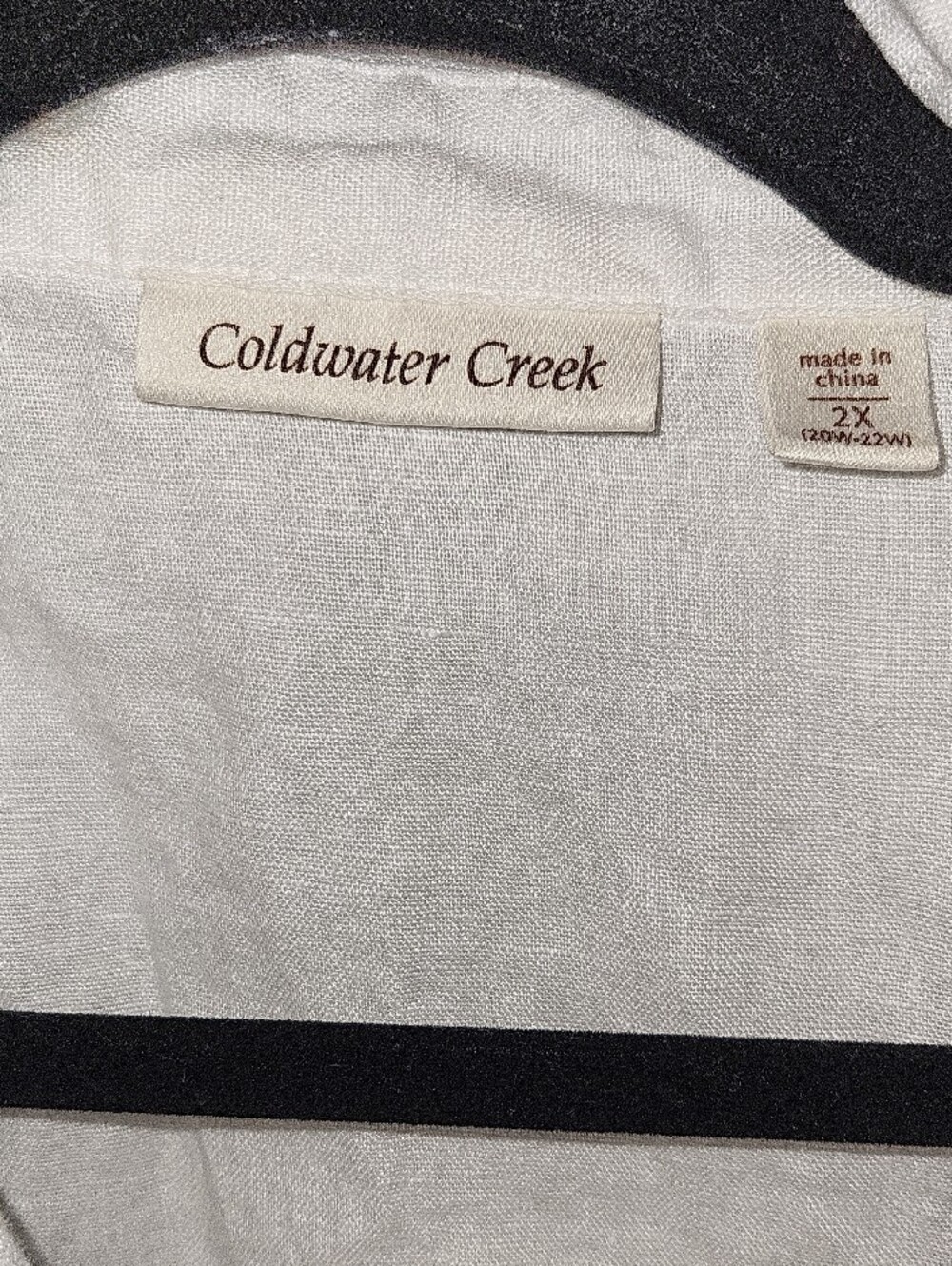 Coldwater Creek White Sleeveless Linen Button-Front Blouse with Pintuck & Lace - Picture 3 of 6